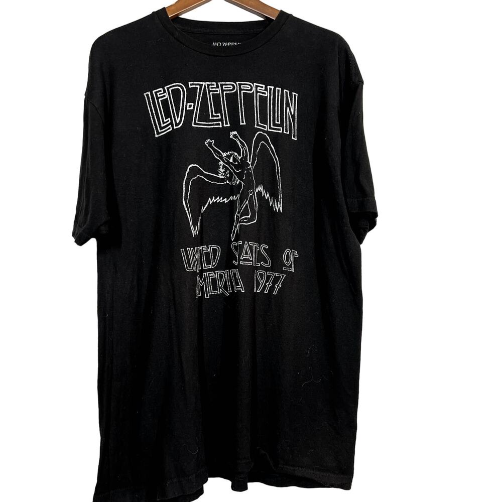 Y2K Led Zeppelin Repro Graphic Tee Short Sleeve Black - XL
